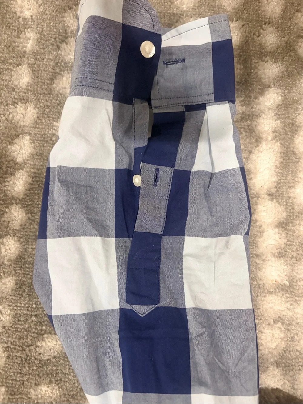 J. Crew Navy and White Large Check Button-Down Shirt